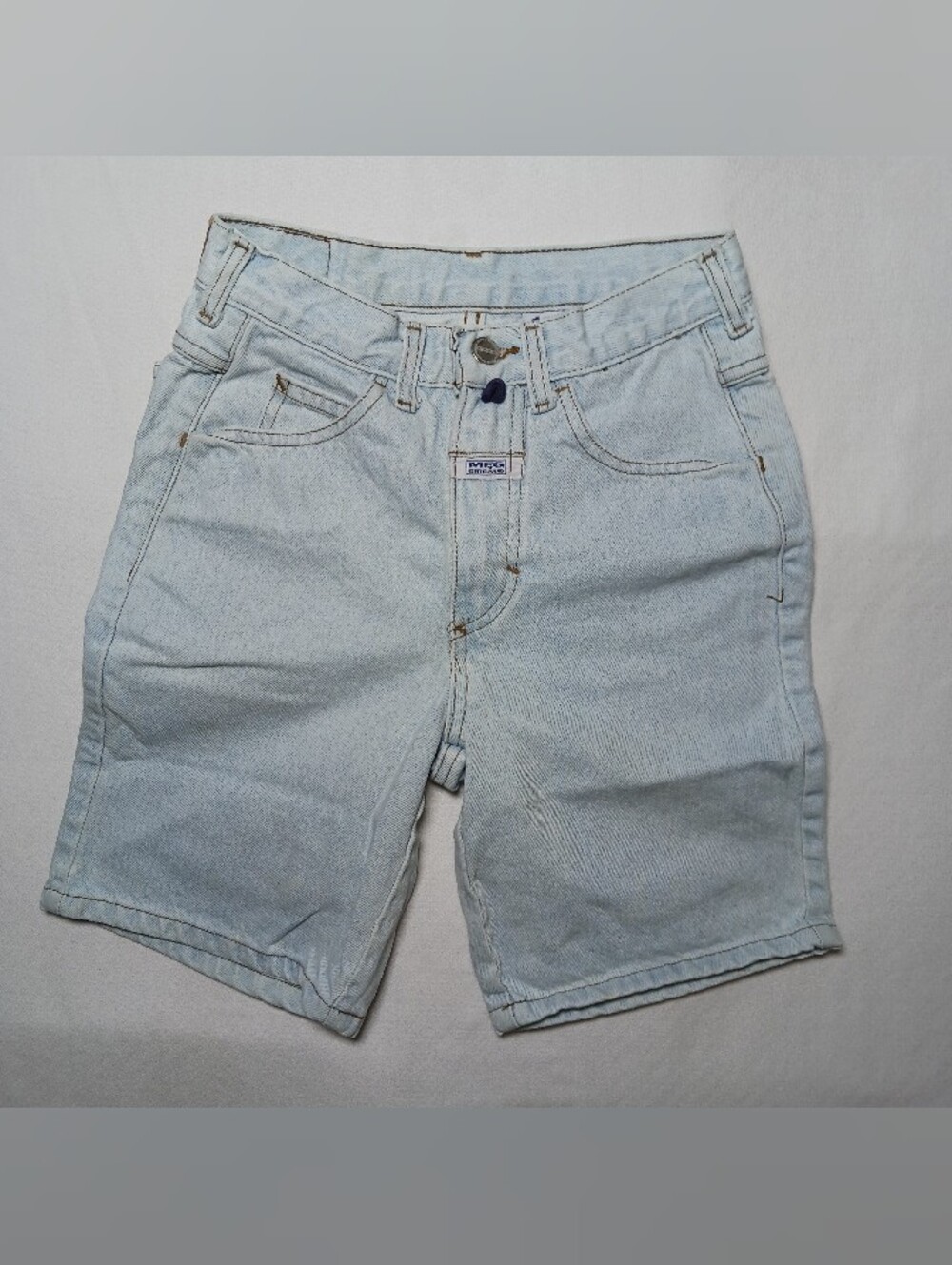 Vintage 1995 Marithe Francois Girbaud Boys Denim Jean Shorts Size 12 Light Wash